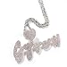 Produktbild Benutzerdefinierte Kursiv Name Halskette Iced out Alphabet Blase Anfangsbuchstabe Anhänger Personalisierte AZ / 0-9 Nummer Herz Diamant Halskette mit Tennis Kette / Seil Kette für Frauen Männer