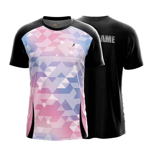 Image of YOURJERSEY Custom Sports Jersey for Men & Kids | Add Player Name | Personalised Cricket /Football /Badminton T-Shirt | Custom Team Jersey