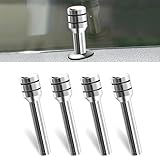 Yumfugu Pack-4 Car Door Lock Knobs, 1.93' x 0.47' Personalized Inner Door Lock Pull Pins, Car Inner Door Pull Pins Decor, Universal for Most Cars, Trucks, SUVs (Silver)