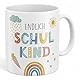 MIJOMA Tasse zum Schulanfang – Geschenkidee für Schulkind & 1. Schultag – Keramiktasse 285ml, spülmaschinenfest, buntes Design, weiß, Einschulung (Endlich Schulkind)