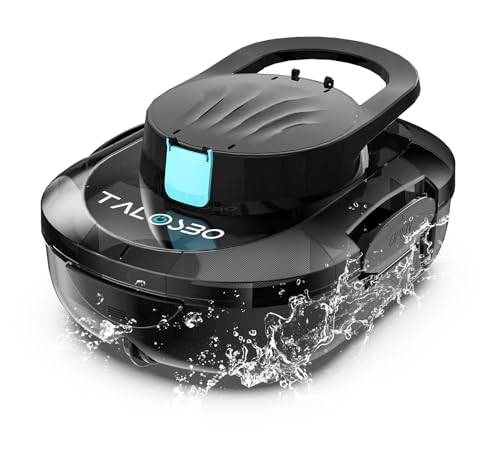 TALOSBO Pleco S1 Robot Piscina, Doble Motor Limpiafondos Piscina Sin Cable, 80 Min de Limpieza, Carga en 2.5h,...