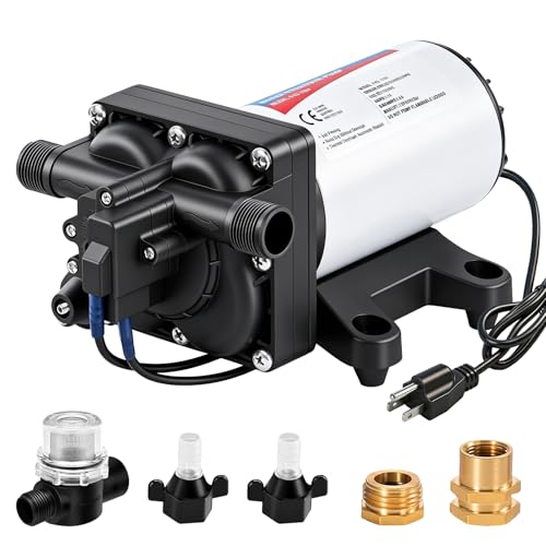 Image of YOUNGTREE Water Pressure Diaphragm Pump 110V AC 5.5GPM 70PSI RV Water Transfer Pump 110 Volt On Demand Self Priming for Home Kitchen RV Garden Irrigation Car Washing Rain Barrel Lawn Camper