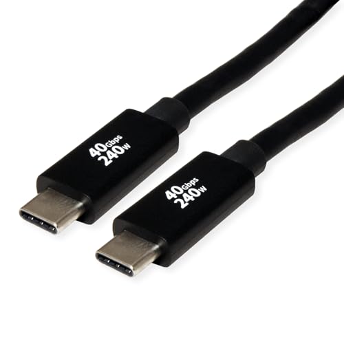 ROLINE Câble USB4 Gen3x2, C-C, ST/ST, 40Gbit/s, 240W, noir, 2 m