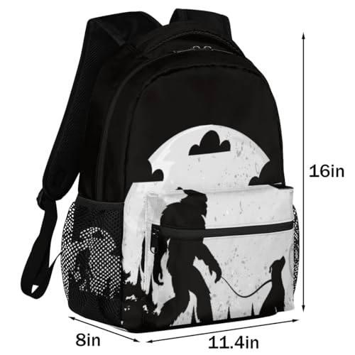 TropicalLife Bigfoot Kids Backpack for Boys, Sasquatch Cool Sturdy Elementary Middle Bookbags Casual Travel Back Pack3