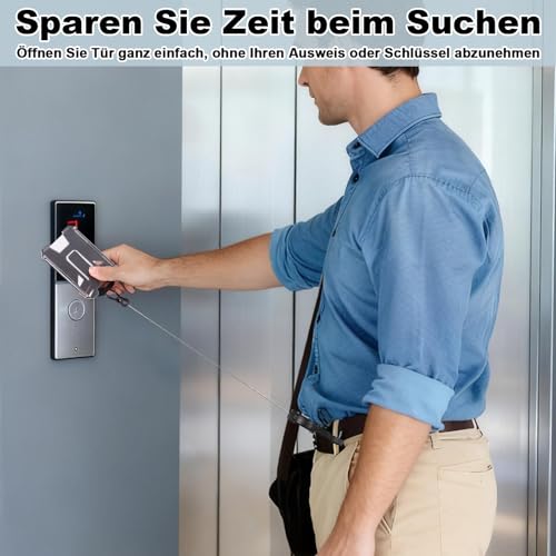 Thboxes 4 Stücke Schlüsselanhänger Ausziehbar Einziehbarer Schlüsselanhänger mit 60cm Stahlseil Strapazierfähiger Schlüsselband Ausziehbar mit Karabiner für Schlüssel Kleinwerkzeuge (Schwarz)