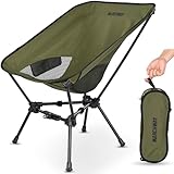 MARCHWAY Lightweight Folding Camping Chair with Spring Lock, Stable Compact Portable for Outdoor Camp, Travel, Beach, Picnic, Festival, Hiking, Backpacking (Lowback Green)
