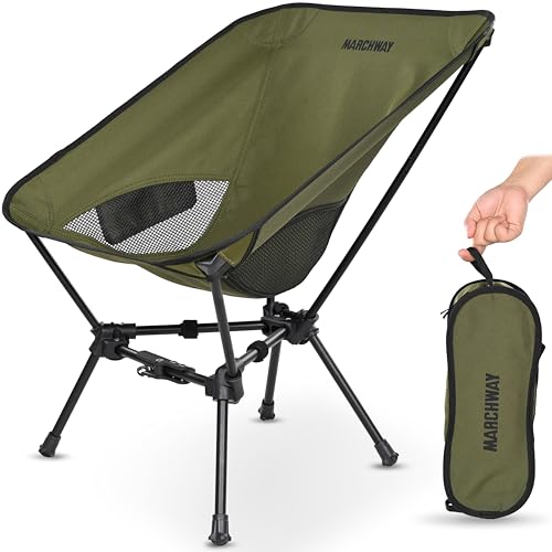 MARCHWAY Folding Camping Chair, Lowback, Green