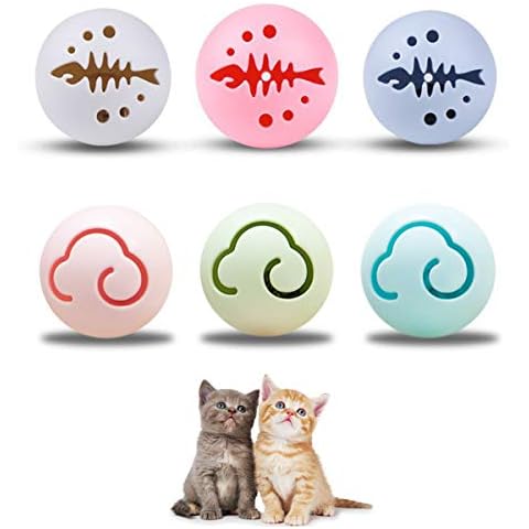 Qiundar Katzenball Interaktiv Klein, 6 Stück Katzenspielzeug Ball mit Glocke Katzenminze-Ball Cat Toys Balls Katzenballspielzeug Cover
