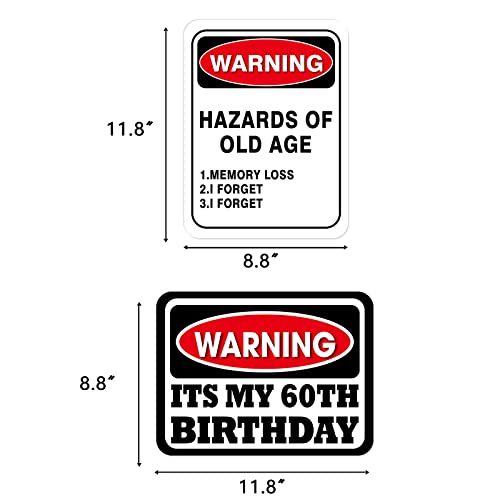 Wernnsai BRITHDAY SIGN-A001-60 60Th Birthday Decorations - 9 Pcs 60 Years Funny Signs 60S Decorations, 60Th Party Yard Garden Banner Table Centerpieces Door Wall Windows Signs Picture Props thumb #1