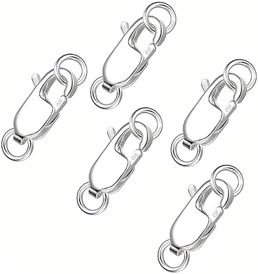 5pcs 925 Sterling Silver Lobster Claw Clasp with Closed Jump Rings,Bracelet Clasp,Necklaces Clasp,Jewelry Clasp,Suitable for DIY Bracelets Necklaces Jewelry Making and Repairing (14mm (0.55")
