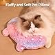2 Stüc Kissen für Katzen, Hundekissen für kleinen Hund, Katze beruhigende Kissen, Glow in The Dark Hundekissen, Cozy Hals Schutz Kopfstütze für tiefen Schlaf (Rosa+Grau)