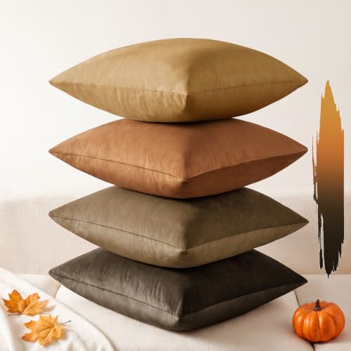 Softalker Fall Velvet Throw Pillow Covers 20x...