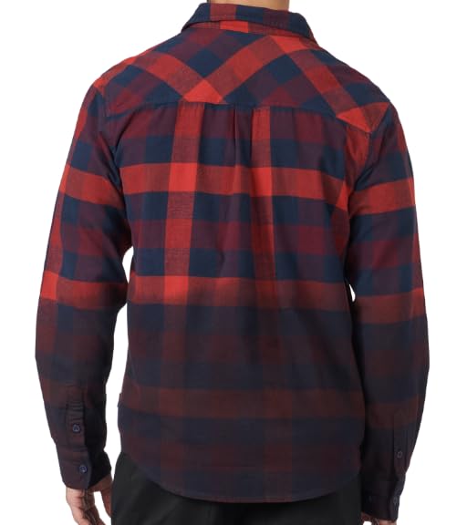 Generic CAN AM DIP-Dyed Flannel Shirt Men Large - 4546510935 Red/Burgundy