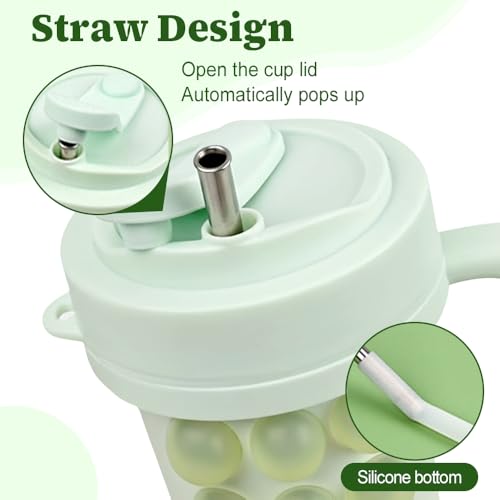 Botella para cubitos 2 en 1 con tapa y popote 600ml miniatura 4