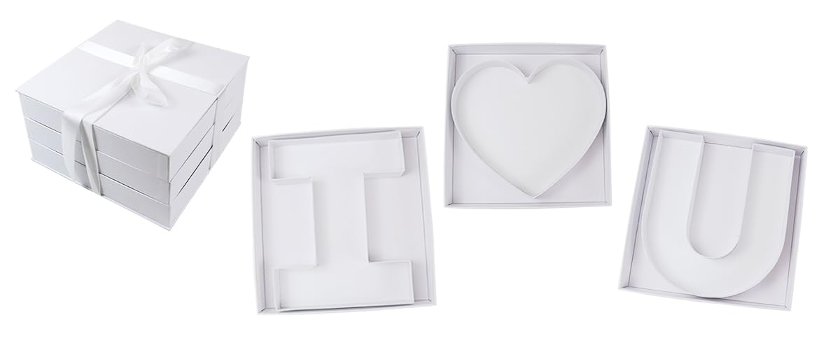 Manoczy 10 inch I Love U Cardboard Letter Shaped Mache Decorative Strawberries Fillable Sweets Candy Box for valentines day, Mother's day Wedding Party Decoration