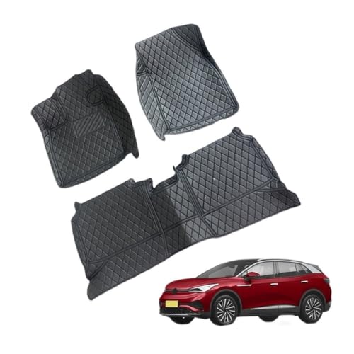 Tapis de sol pour VW ID.4 X toutes saisons étanches avec revêtement cuir protecteur