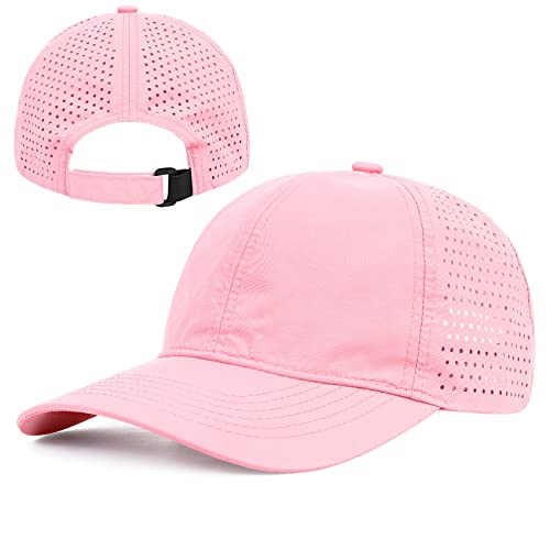 Durio Baseball Cap Women Waterproof Summer Hat Adjustable Baseball Hat For Women Mens Running Hat Golf Hats & Caps D Light Pink Medium #TOP17