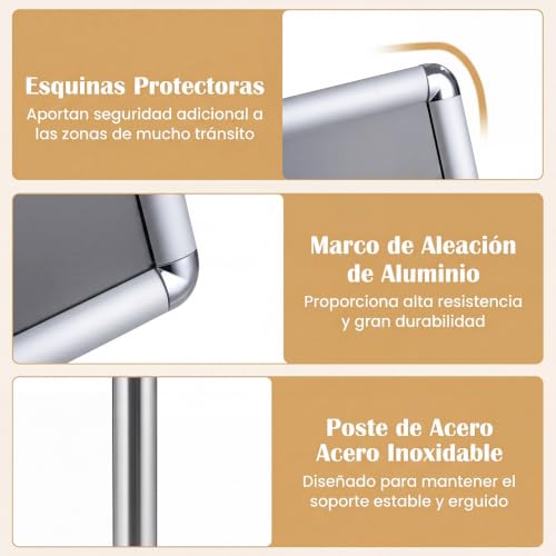 Expositor Publicitario de Pie que No Vuelca con Base Rellenable 5