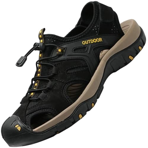 Veool Outdoor sandalen Herren Geschlossene Zehe Herren Wandern Sandalen Verstellbaren Fersenriemen Sport Trekkingsandalen Wanderschuhe Sommer