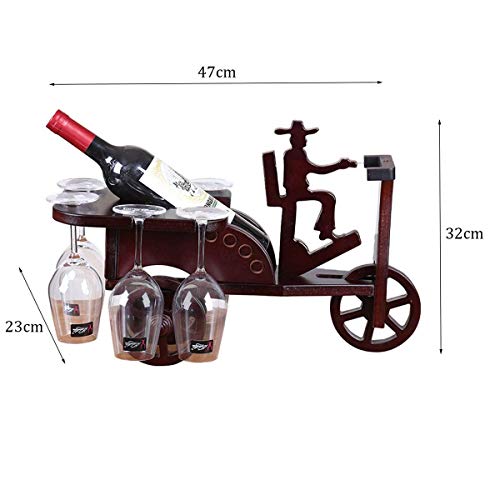 Casier à vin en bois porte-gobelet étagère de rangement debout - 2