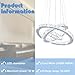 Crystal Chandeliers Modern LED 3 Ring Chandelier Adjustable Ceiling Light Fixtures Pendant Lighting Stainless Steel Hanging Lights for Living Room Dining Room Bathroom Bedroom, Cold White (Round)