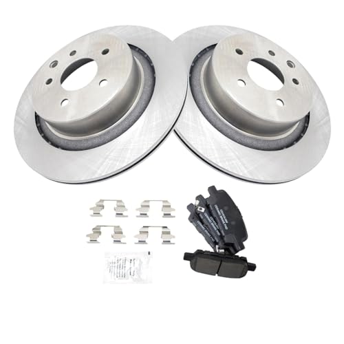 Image of TRQ Rear Brake Pad and Rotor Set Ceramic Compatible with 2014-2015 Infiniti Q60