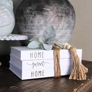 White Decorative Books for Home Decor Farmhouse Decor Faux Books for Decoration Coffee Table Book Decor for Living Room Decor Farmhouse Table Decor Book Small Shelf Decor Accent Home Sweet Home