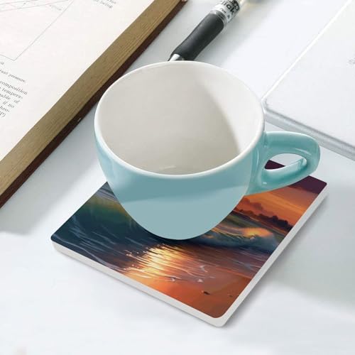 Sous-verres carrés céramique anti-trace et tache pour protection table