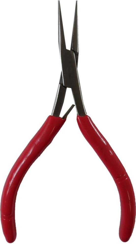| 5" (12.7cm) Slim Long Nose Pliers | Smooth Tips | Leaf-Spring Action | Red PVC Handles | Durable Stainless Steel