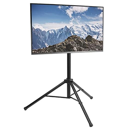 VIVO Tripod 32 to 55 inch LCD LED Flat Screen TV Display Floor Stand, Portable Height Adjustable Mount, Black, STAND-TV55T