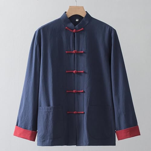 Retro Chinese Style Jacket Mens Suit Stand-Up Collar Long-Sleeved Jacket2