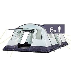 CampFeuer XtraL Tenda familiare per 6 Persone | Enorme vestibolo, 5000 mm di Colonna d'Acqua | Tenda da Campeggio Tenda a Tunnel Grande