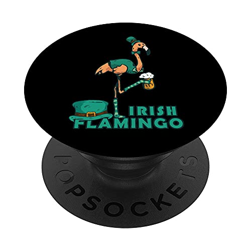 Funny Green Beer Beber Irish Flamingo - Día de San Patricio PopSockets PopGrip Intercambiable