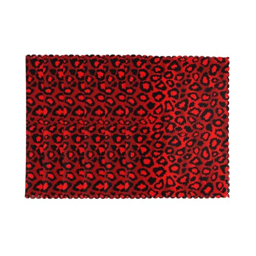 Sets de table imprimé animal léopard rouge anti-rayures pour table en verre fragile