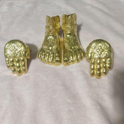 Image of Varamahalakshmi German Silver Hands and Legs | Varamahalakshmi Hastham and Padham | Varamahalakshmi Pooja - Big (Gold)
