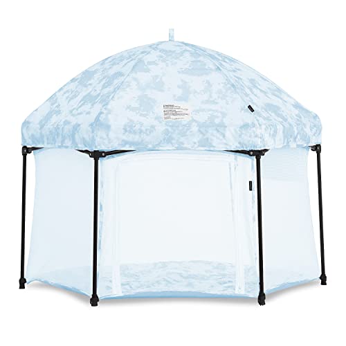 Image of Dream On Me Onyx Playpen Set with Canopy, Sky Blue