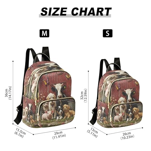 Image of ALAZA Cow Dog Pig Butterfly Women Backpack Purse Ladies Fashion Shoulder Bag Daypack Travel Bag 10L