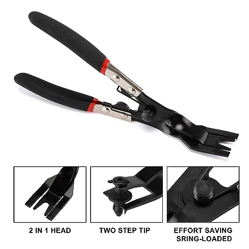 Image of Mayouko 3PCS Body Clip Removal Pliers Set, Including 30 Degree and 80 Degree Push Pin Pliers, 1PC Upholstery Trim Clip Removal Plier Panel Clip Pliers, Removal Tool Pliers for Car Door Panel for Honda