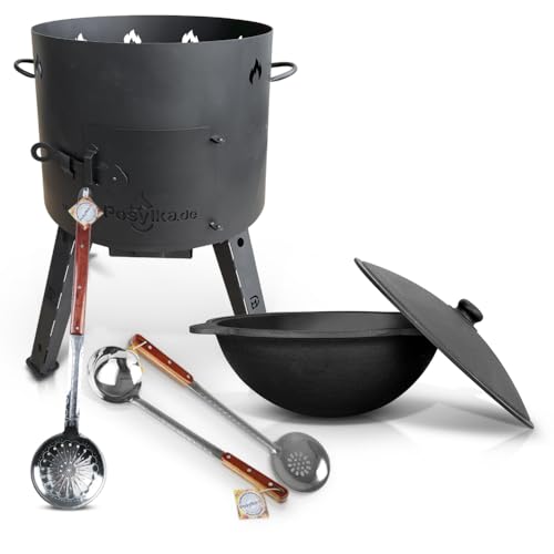 KazanoFF Utschak Feuerofen mit Gusseisen Topf 16 L