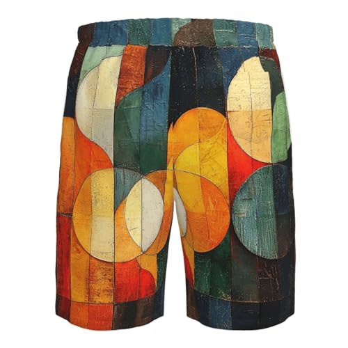 Men's Swim Trunks Bathing Suit Quick Dry Beach Board Shorts - Mid Century Modern Geometric Retro4