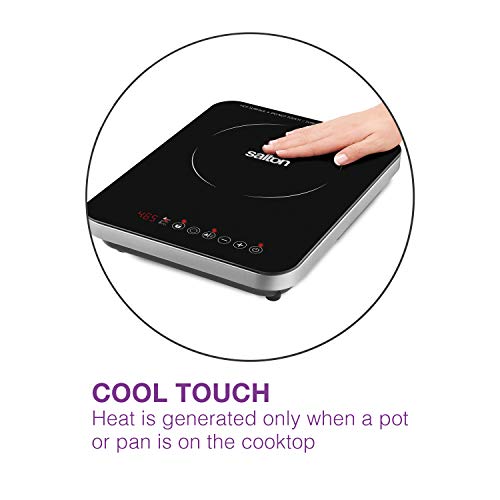 Salton ID1401 Induction Cooktop, 1800 Watts, Black - Thumbnail 2
