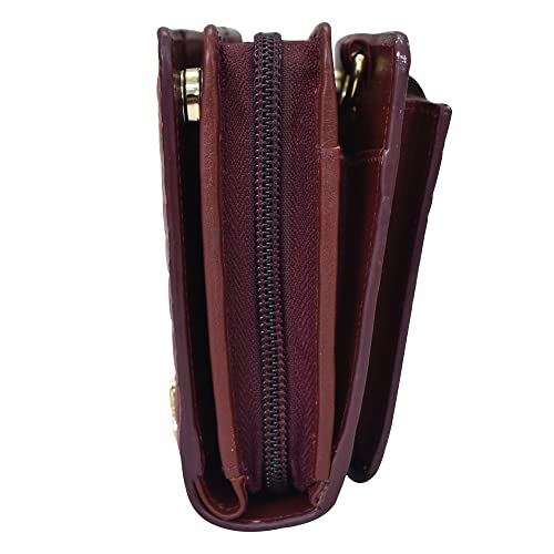 Image of Anuschka Women's Leather Wallet - Hand-Painted Genuine Leather Wallet with RFID Protection - 1149, Croc Embossed Berry