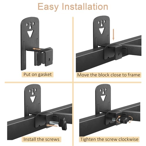 Non Slip Mattress Gaskets for Metal Bed Frame, Cute Anti-Slip Holder in Place Gripper, Mattress Slide Stopper, Sturdy Adjustable Anti-Slip Baffle, Easy to Install, 6 PCS, Black