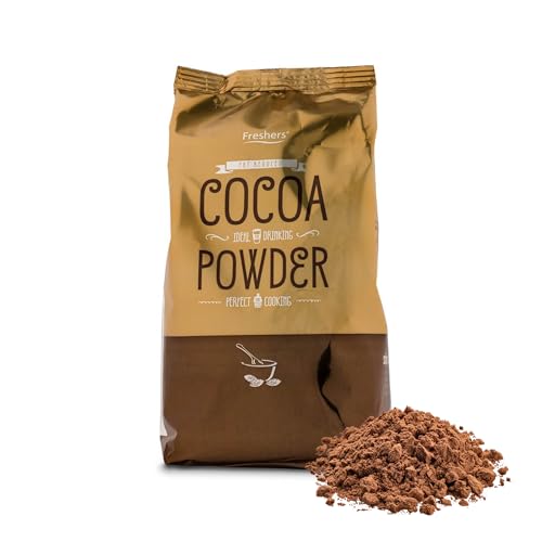 FRESHERS - Freshers Reduced Fat Cocoa Powder 500g | Delicious Flavour, Lower Fat Cacao | Vegan for Hot Chocolate, Baking and Desserts | Unsweetened | GMO Free