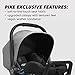 Baby Jogger City Go 2 Infant Car Seat, Pike Exclusive Includes Leatherette Handlebar and Premium Fabrics for a Safe and Comfortable Ride from Day One