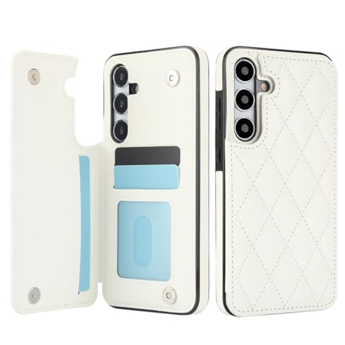 Étui portefeuille en cuir Samsung Galaxy A12 4G 5G anti-rayures avec porte-carte blanc