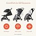 Ergobaby Metro 3 All in One Compact Baby Stroller - Foldable, Lightweight Travel Stroller - Easy One-Hand Fold for Overhead Airplane Storage (Carries up to 50 lbs) - Car Seat Compatible - Onyx Black