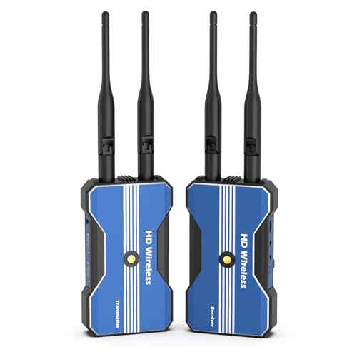 Image of Wireless HDMI Transmitter and Receiver,1640FT/500M 2.4/5.8GHz 1080P Full HD Extender Kit with Loop-Out,Dual Band for PC,Camera,Netflix to TV/Projector/DSLR/IR Remote Support