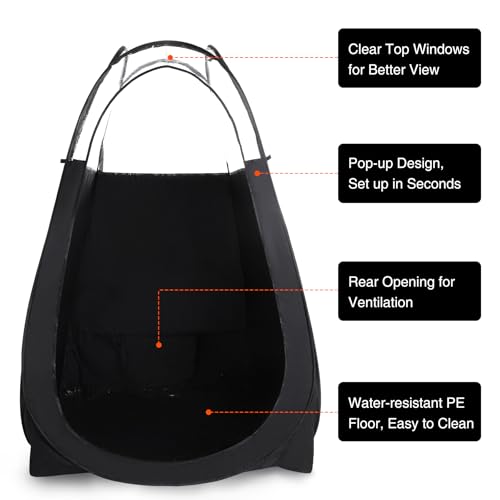 REDCAMP Large Spray Tan Tent, Pop Up Tanning Tent with Carry Bag, Portable Sunless Tanning Booth with Clear Top, Rear Opening for Extraction Fan, Easy Clean for Professional Technicians & Home Use