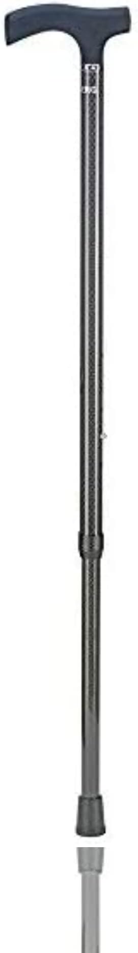 OSSENBERG Carbon Stick with Fritz Handle, Adjustable Walking Stick, Walking Aid with High Load Capacity, Walking Stick, Glossy Hiking Stick with Diamond Pattern, Load Capacity up to